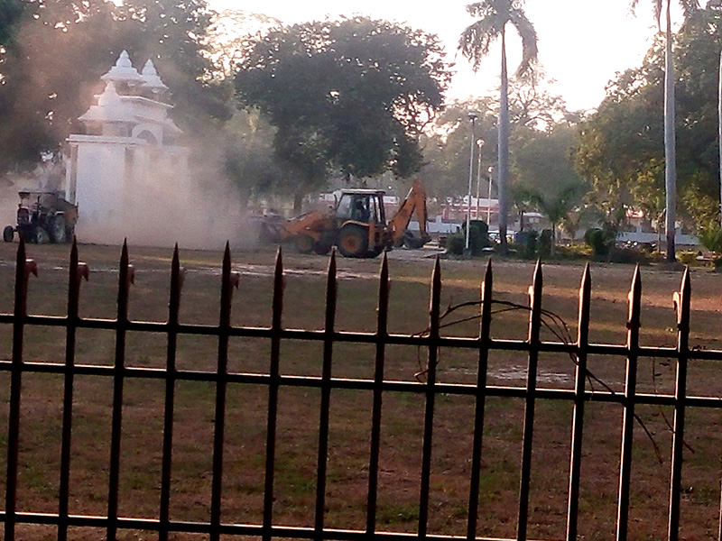 Sanitation Work Of HBTU Main Gate